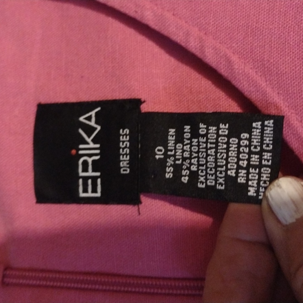 NWT Erika Bright Pink Dress Size 10 - Picture 5 of 11